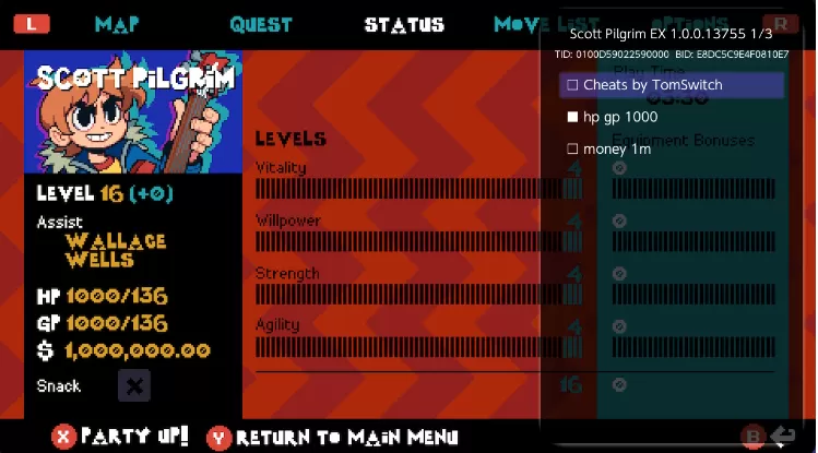 [歪小子斯科特 EX].Scott Pilgrim EX 金手指+1.0.0.13755